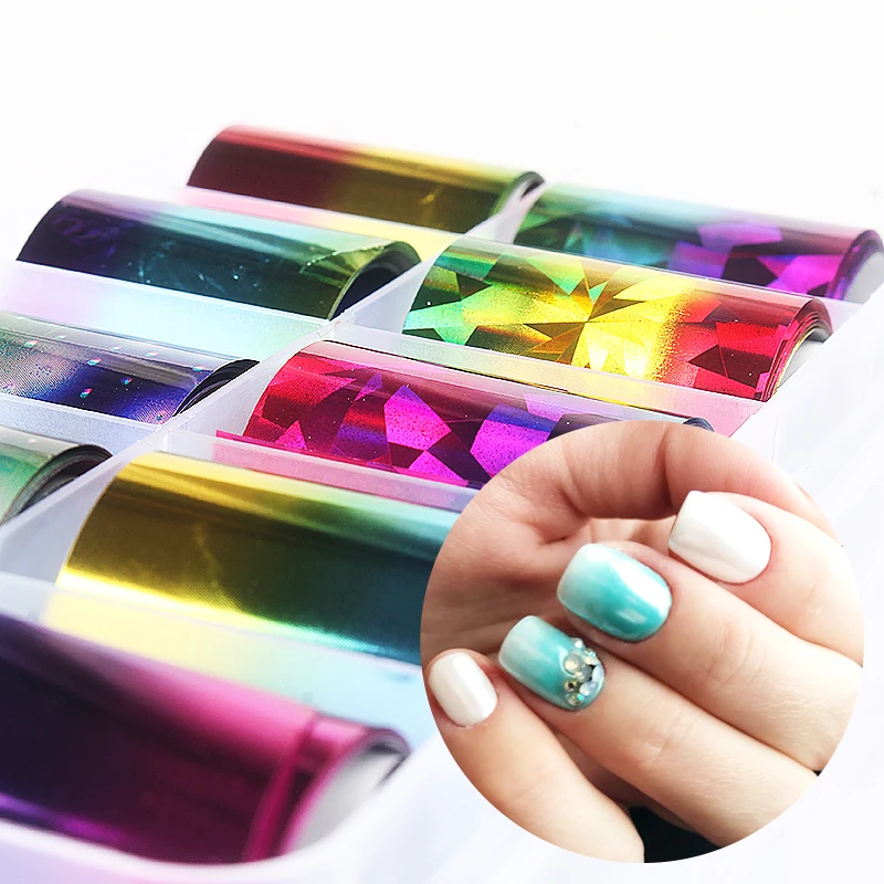 Buy WUF 12 sheets/box Colorful Laser Starry Sky Nails