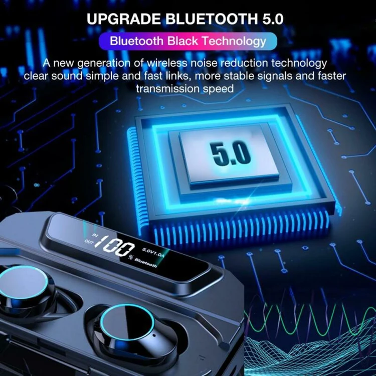 TWS G02, Bluetooth наушники V5.0, беспроводные наушники, 9D, стерео музыка, IPX7, водонепроницаемые наушники, 3300 мА/ч, внешний аккумулятор для xiaomi iphone