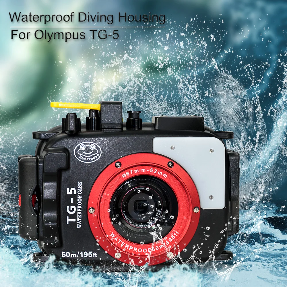  195FT/60M Waterproof Underwater Housing Camera Diving Case for Olympus TG-4 TG4 TG3 TG-3 TG-5 TG5 B
