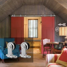 LWZH10-16FT Т-образная Серебряная Современная нержавеющая сталь пуэта корредера деревянные и стеклянные раздвижные двери аппаратный комплект для двойной двери