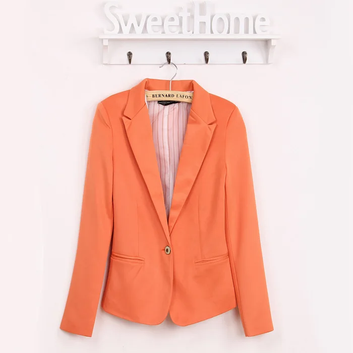 Spring Women Blazer high quality Jacket Made Of Cotton Basic Jackets Candy Color Long Sleeve Slim Suit Blazer Female Small Suit