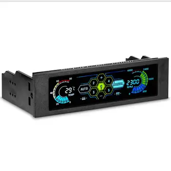 

Computer Fan Controller PC Desktop Front Panel Temperature Sensor LCD Digital Display Fan Speed Controller