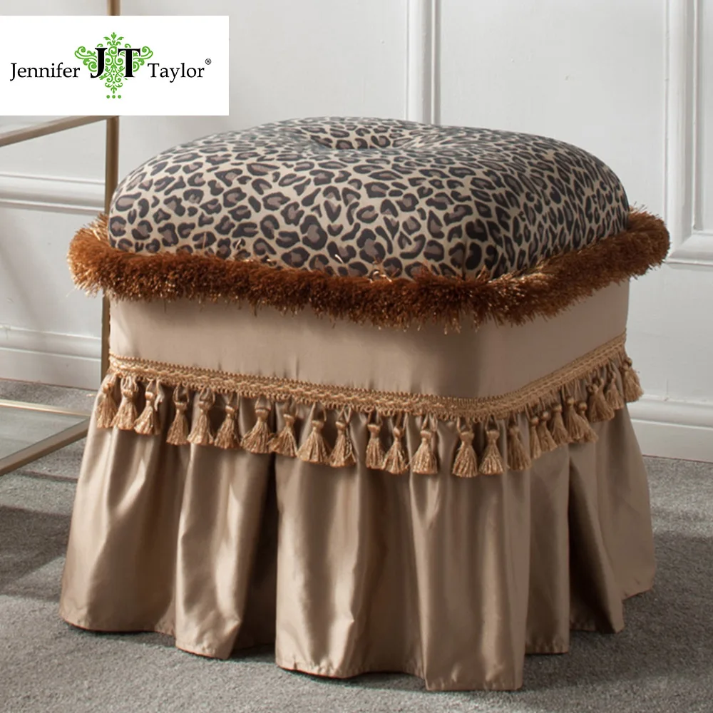 Jennifer Taylor Home, Ottoman, Multicolored, Polyester, Brush, Fringe