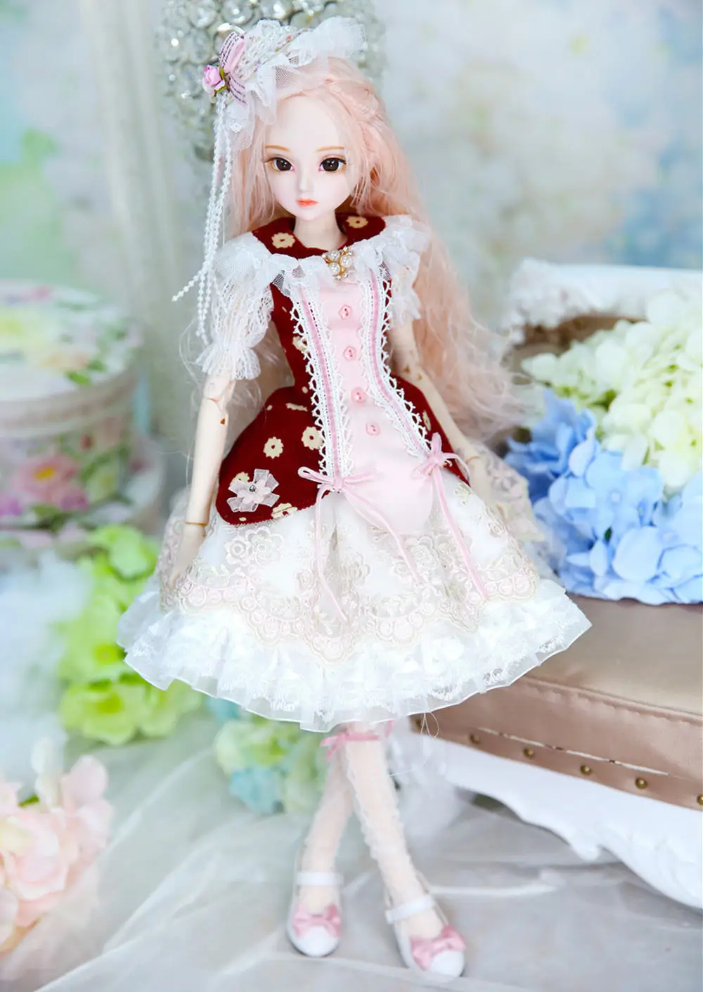 1/4 BJD Blyth кукла молочная королева имя румия бледно-розовые волосы механическое соединение тела девушки ледяной, SD - Цвет: Rumia1