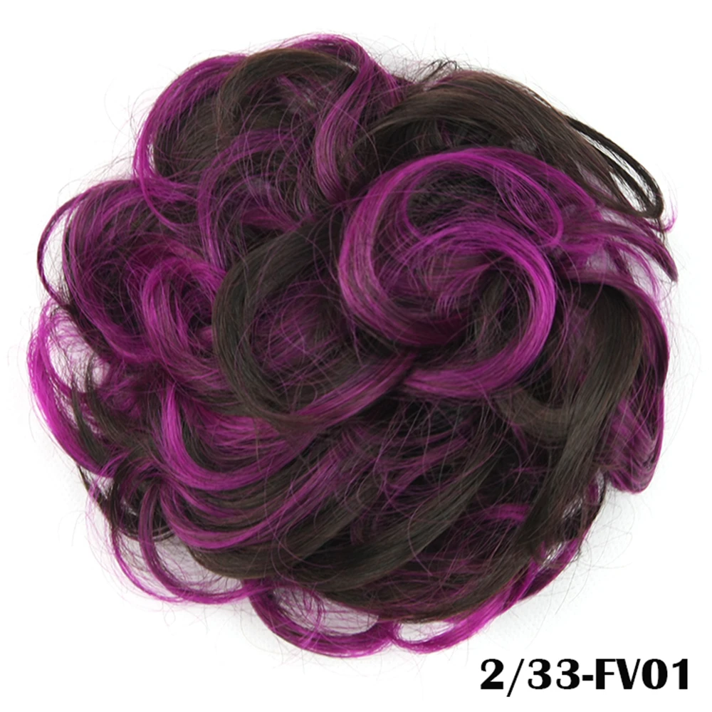 Soowee 30 цветов высокотемпературные волокна волос булочка шиньон синтетические волосы повязка для волос пончик ролик волос резинка для волос - Цвет: Жук
