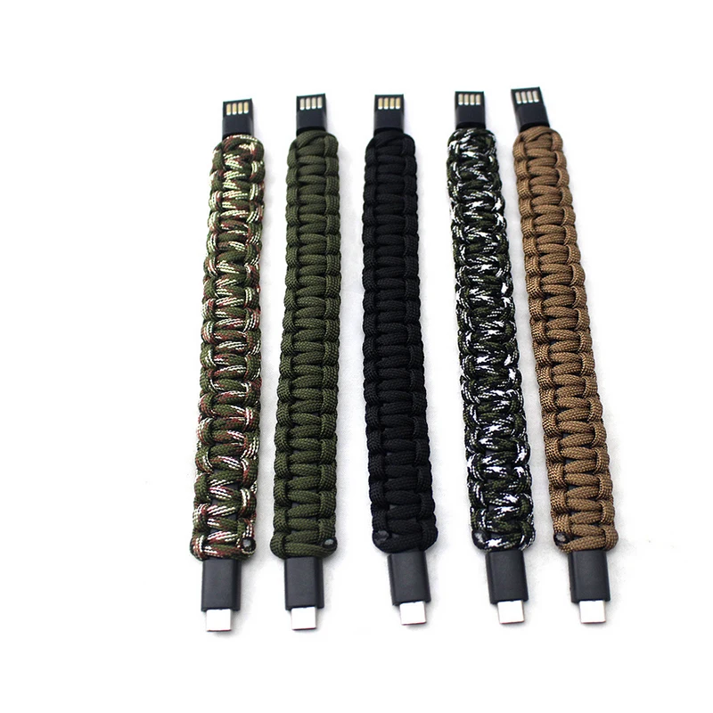 

Vapeonly Outdoor Braided Camouflage USB Bracelet Creative Charging Cable Sync Cord For Type C Wearable Camouflage Charger