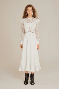 

2019 Dress Sexy Celebrity Backless Elegant Lace Print O Neck Women Hollow Out Night Club LanternSleeve Bodycon Dresses Wholesale