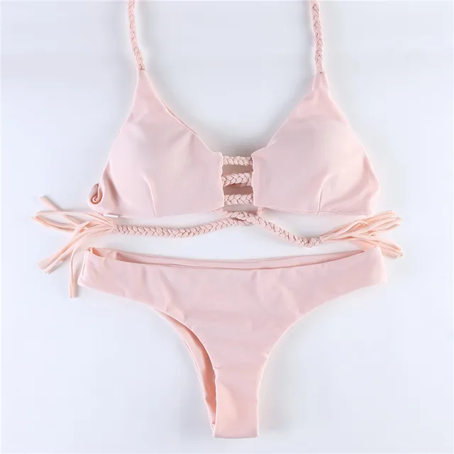 baby pink push up bikini
