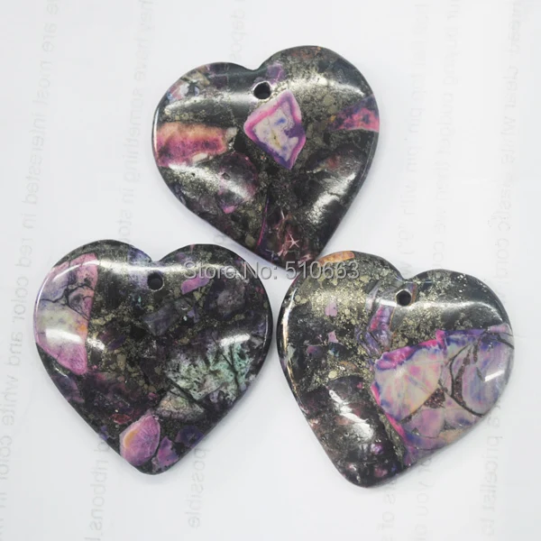 

4 Piece/Lot Natural Purple Color Of Imperial Jasperr Stone Pendant New Charms Beads Size 40mm