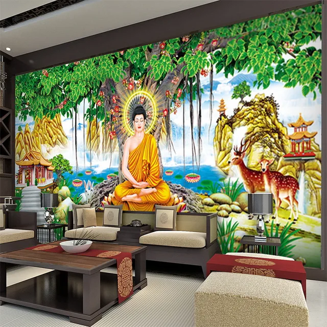 Tapete Buddha Custom art tapete gro e banyan baum Statue Buddha tapete f r kinderzimmer Hotel hintergrund tapeten.jpg 640x640 - Tapete Buddha