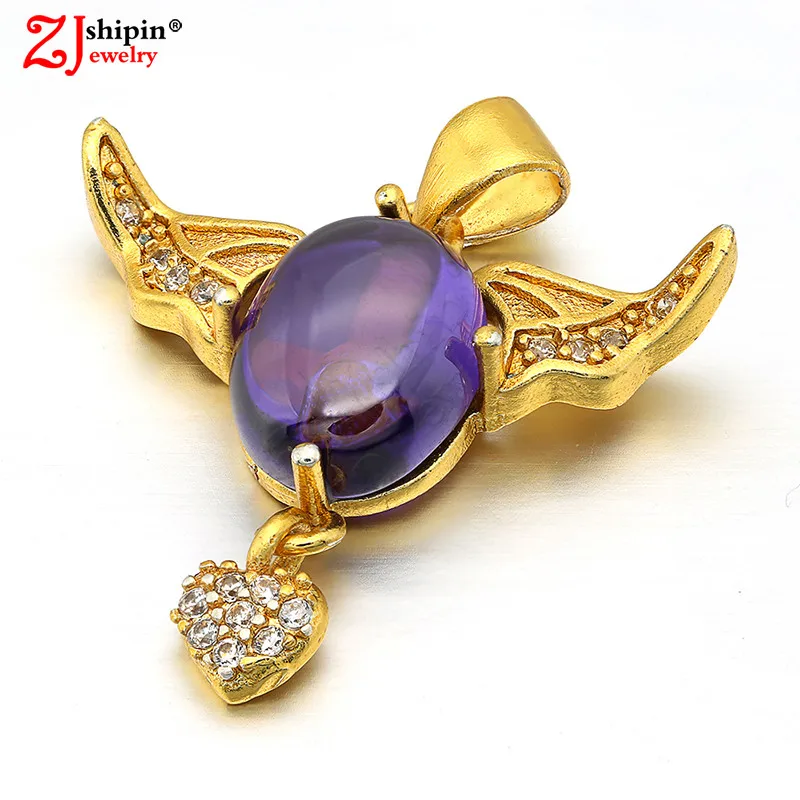 

2018 new copper micro inlaid zircon CZ angel pendant jewelry pendant suitable for DIY jewelry discovery production