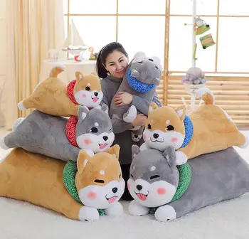 

Cute Shiba Inu Dog plush toy doll lying scarf dog pillow cushion high quality