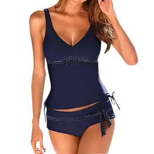 Новинка, женский купальник Танкини, два предмета, плюс размер, купальник, шорты, пуш-ап, женский купальный костюм из 2 частей, юбка, пляжный купальник 04