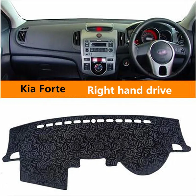 Taijs Right hand drive Non slip Car dashboard cover for KIA Forte 2009 2017 Creative style Auto