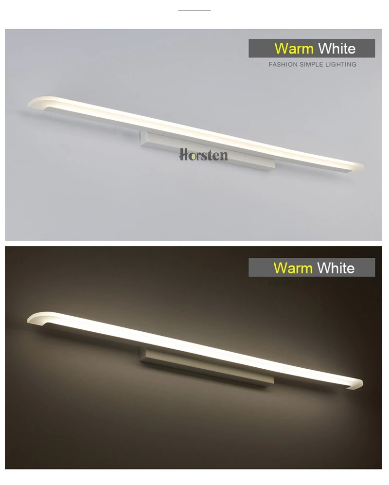 Horsten Modern Simple LED Wall Lamp Acrylic Mirror Lamp 406080100cm Long Bedroom Bathroom Mirror Lighting Wall Lights 110-220V (8)