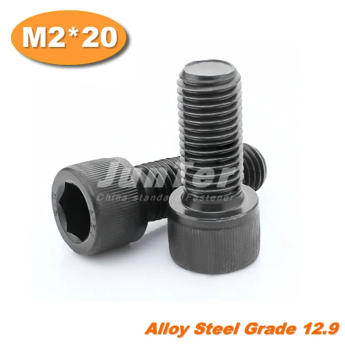 

100pcs/lot DIN912 M2*20 Grade12.9 Alloy Steel Hex Socket Head Cap Screw
