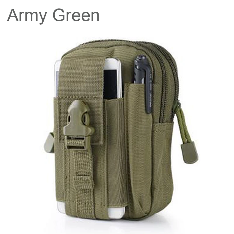 Outdoor Military Tactical Holster Molle Waist Belt Bag Zip Hip Phone Wallet Case 