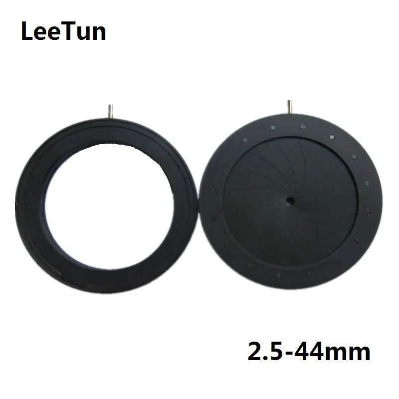 

Enlarge 2.5-44mm Aperture Diameter Zoom Iris Diaphragm Aperture Condenser for Microscope Camera Lens Optical Instrument 16 Blade