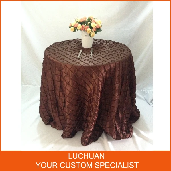 Custom Cheap Dark Brown And Golden Thickening Pintuck Table Clothin