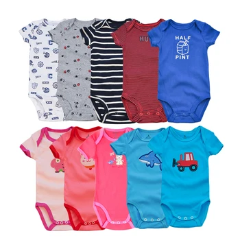 

Redkite 5 Pieces Baby Romper Printing Cute Cartoon Soft Cotton Summer Short Sleeve Newborn