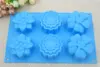 Moule en Silicone pour sucre glace, chocolat, colle, Gel, Cube, diamant, bonbons, gâteau, pain, 6 trous, fleurs, savon fait à la main ► Photo 2/5