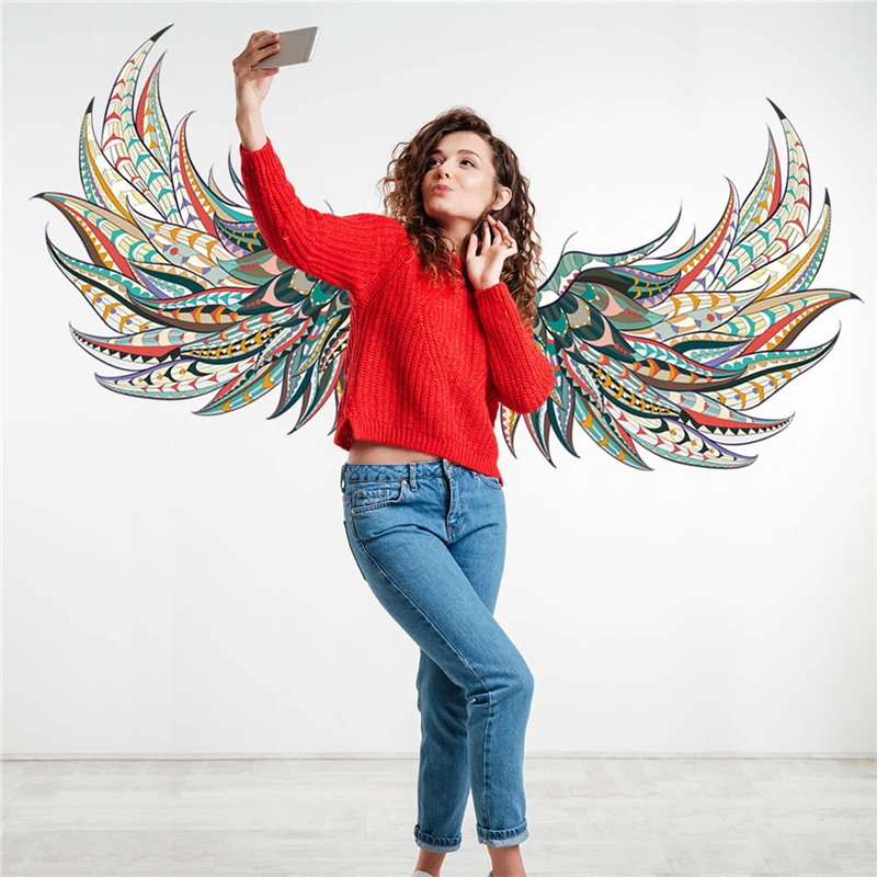 

KAKUDER Home Decoration Creative Wall Sticker Wings stickers for wall Window Decoration 50x70cm dropship f20
