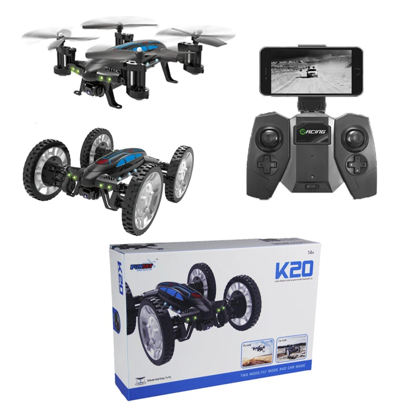 Air Ground Flying Car FPV Drone 2 4G 4 Axis Dual mode Car and Quadcopter Speed