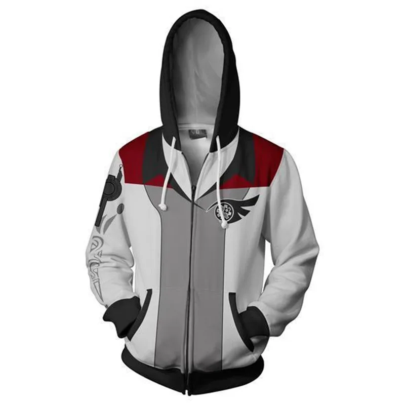 

Anime RWBY Season One Hoodie 3D Sweatshirt Cosplay Costume moleton ruby rose Zip Up Hooded Jacket Coat Anime hoodies with roses