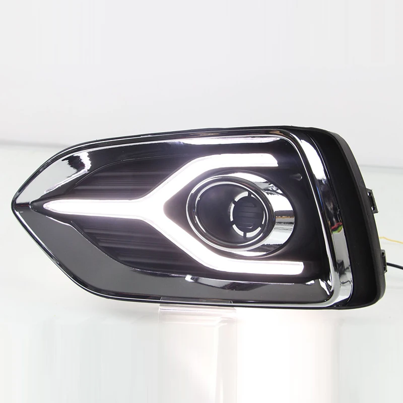 Hlxg 12 V автомобильный DRL с желтым поворотным сигналом светодиодный фонарь дневного