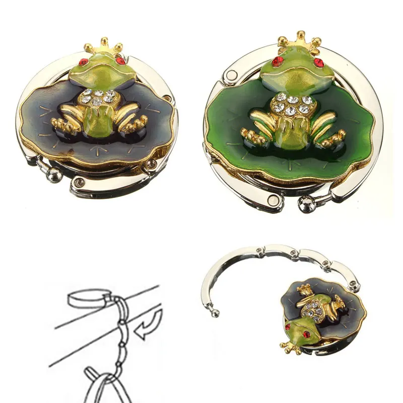 

Frog Hanger Foldable Bag Hook Handbag Holder Metal Table Hook 669