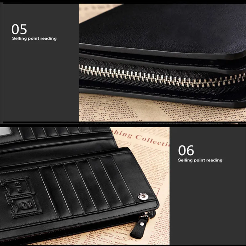ZHDAOR  New Men Leather Card Cash Receipt Holder Organizer Bifold Wallet Purse purse cuzdan billetera carteira 40MA1132