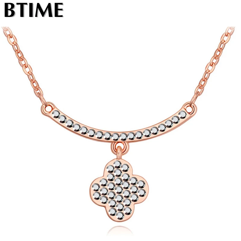 Btime Trendy chain Rhinestone Pendant Necklaces Key Women Fashion