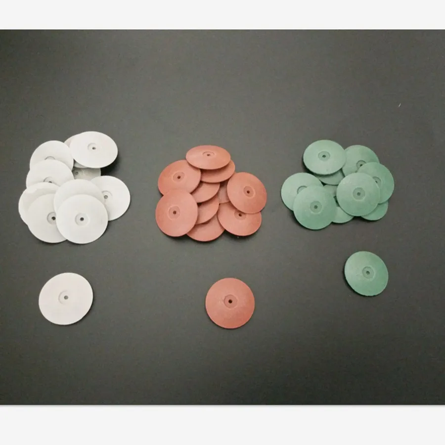 Rodas de Polimento de Laboratório Polidores de Silicone Pces Dental Burs Disco Grosso Cinza - Marrom Verde Diâmetro: 22mm 30 1 30 pces rodas de polimento de laboratório