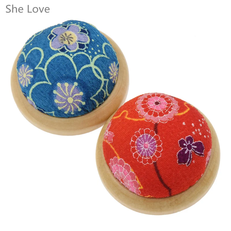 She Love, деревянная основа случайного цвета, с цветочным принтом, игла, булавка, подушка, японский стиль, сделай сам, для шитья, рукоделия, аксессуары