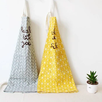 

Apron home wear new original single Japanese cotton cotton cute simple lace side double pockets
