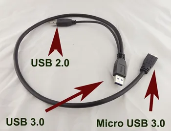

2pcs USB 3.0 A Male Micro USB 3.0 B Y Cord Cable For Toshiba External Hard Drive Disk 50cm