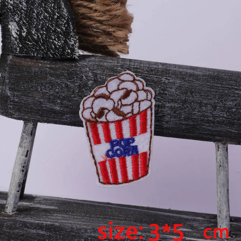 New arrival 1PC Popcorn food Iron On Embroidered Patch For Cloth Cartoon Badge Garment Appliques DIY Accessory | Дом и сад