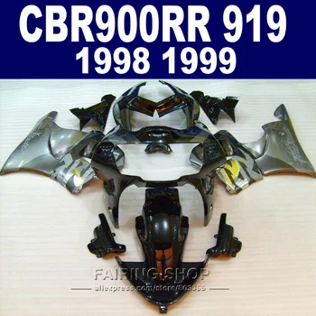 

black silver CBR900RR 919 1998 1999 For HONDA Fairings ( High quality Fairing kit ) cbr 900rr 98 99 CN01