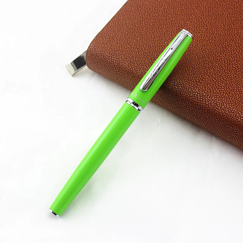 

New Wingsung 9100 Fountain Pen Piston Wing Sung Ink Pen Iridium 0.38 Silver Clip with Gift Box Office Pen