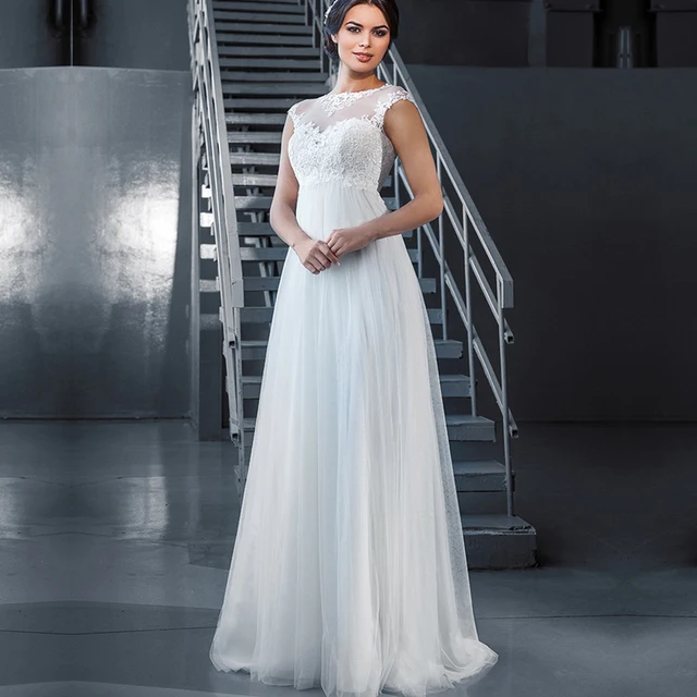 vestido de novia 2017 de marfil de encaje de maternidad para