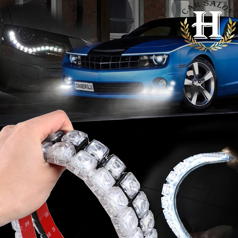 2X super powder  Car Auto Decorative Flexible LED Strip HighPower 12V  Car LED Daytime Running Light Car LED Strip Light DRL
