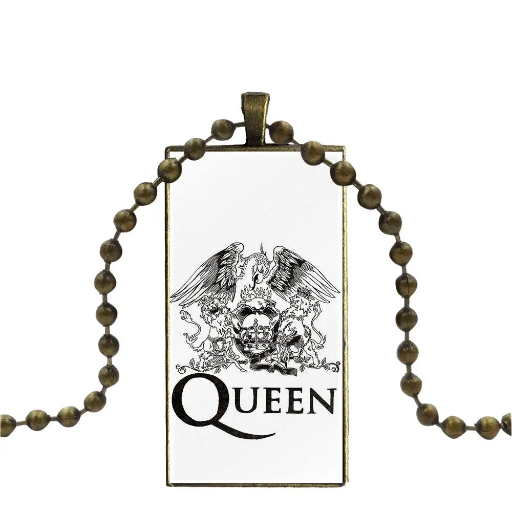 Меркьюри группа queen для девочек заявление Макси Стекло колье с кабошоном кулон прямоугольное Ожерелье Бронза Цвет ювелирные изделия
