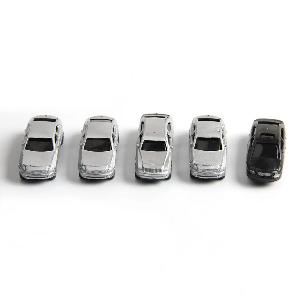 Random 5Pcs 1:100 Scale Painted Car Model DIY Sand Table Building Model Materials Scene Microlandschaft