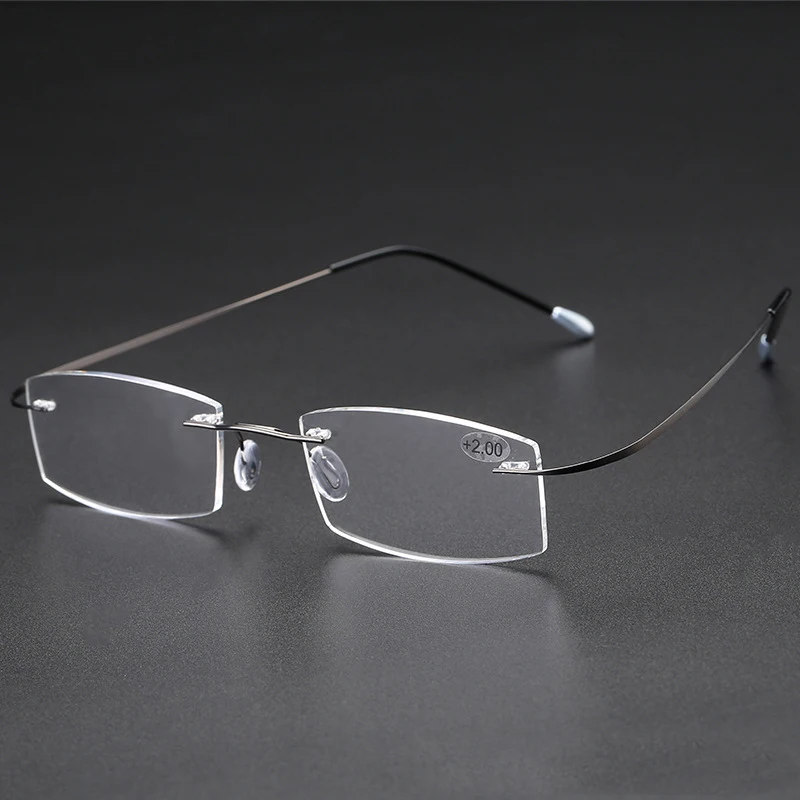 Men Ultra Light Rimless Reading Glasses Anti Fatigue Presbyopic new-2-color-half-frame-half-arc-frame-reading-glasses-chile-shop