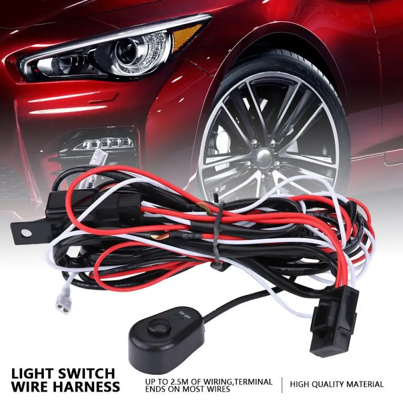 12 V 40A универсальная противотуманная фара выключатель света провода релейный Жгут проводов комплект для Светодиодный релейный жгут проводов