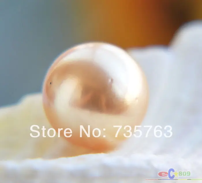 

xiuli 00094 A++ REAL nature 15mm round golden south sea pearl bead