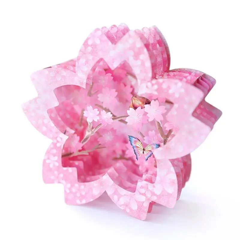  3D Pop Up Romantic Cherry Blossom Carving Box Wedding Invitation Card Birthday Christmas Mother's D - 33057723732