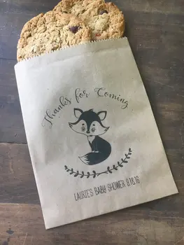 

custom name Woodland baby shower popcorn candy Buffet treat bags BIRTHDAY wedding Coffee Bean Bakery Cookie Favors bag