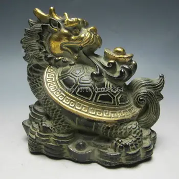 

Chinese Bronze Hand Work Statue - Dragon Turtle