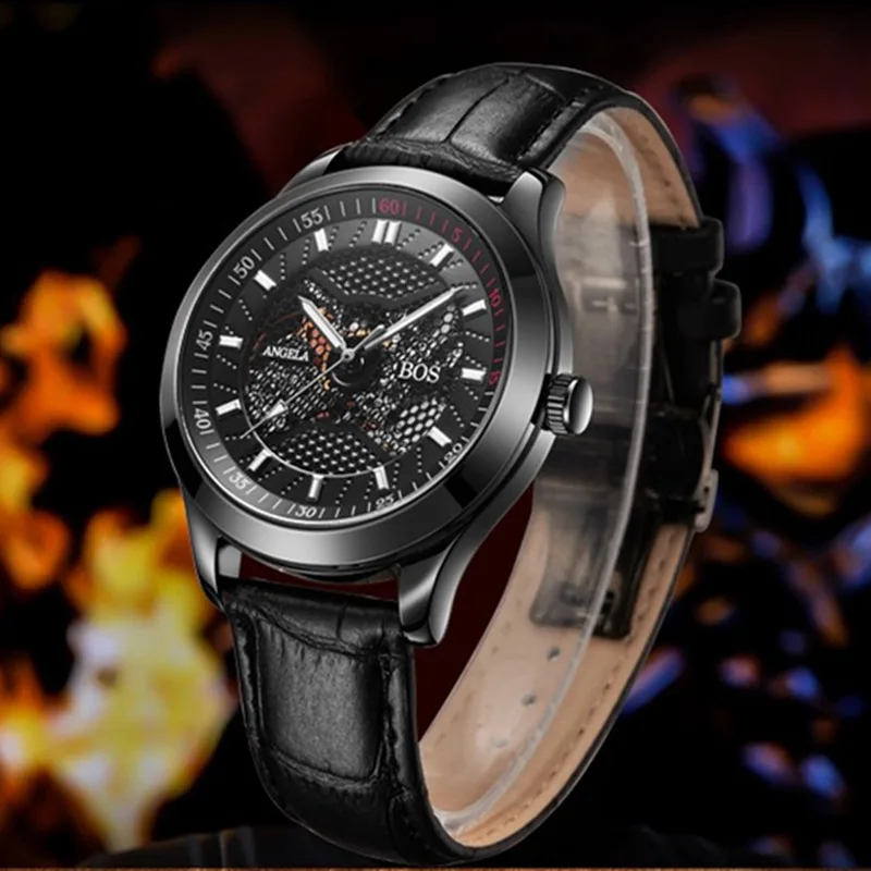 

Relojes Hombre Luxury Brand Black Mechanical Skeleton Self Wind Automatic Men Watch Sport Waterproof Leather Wrist Watches